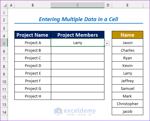 Entering Multiple Data in a Cell from a Dependent Drop-Down List with Excel VBA