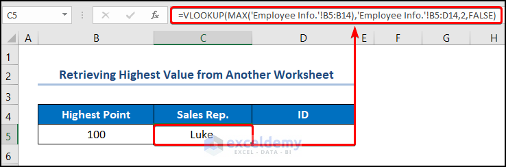Applying VLOOKUP and MAX functions
