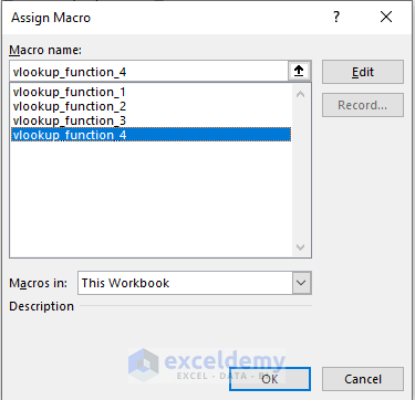 Now create a new macro and name it vlookup_function_4