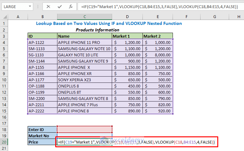 IF and VLOOKUP Nested Function 