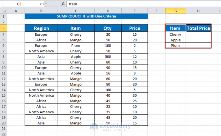 How To Use SUMPRODUCT IF In Excel ExcelDemy