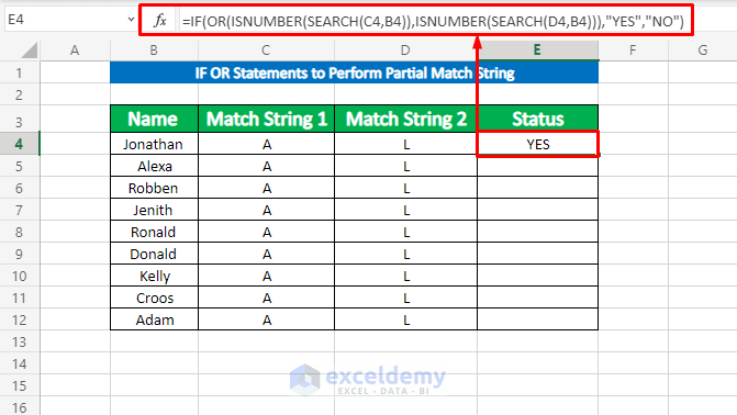 Using IF OR Formula to perform partial match string