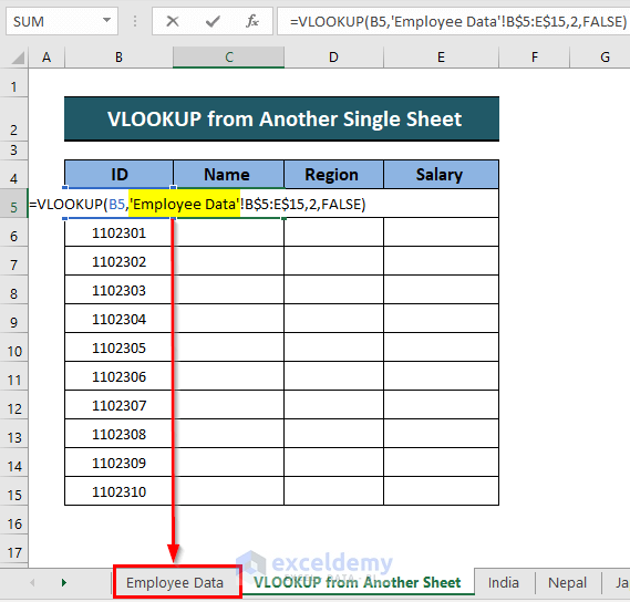 VLOOKUP from Another Sheet