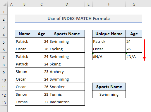 Extract a Unique List Based on Criteria (INDEX-MATCH Formula)