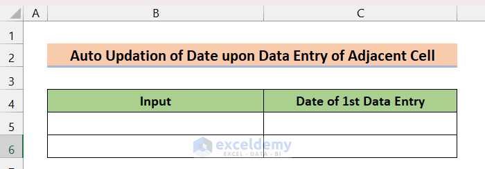 Auto Updation of Date upon Data Entry of Adjacent Cell