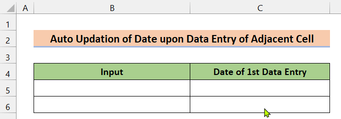Auto Updation of Date upon Data Entry of Adjacent Cell