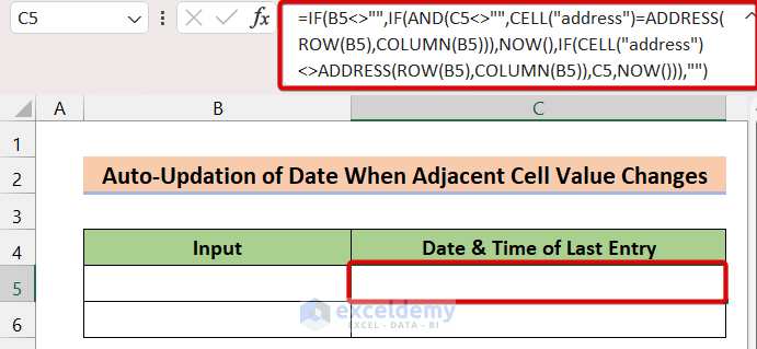 Auto-Updation of Date When Adjacent Cell Value Gets Changed