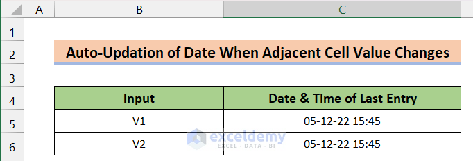Auto-Updation of Date When Adjacent Cell Value Gets Changed