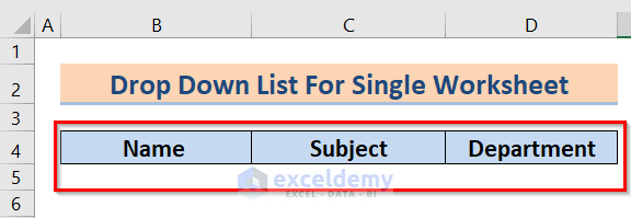Using Another Worksheet to Create an Excel Drop-Down List From Another Sheet