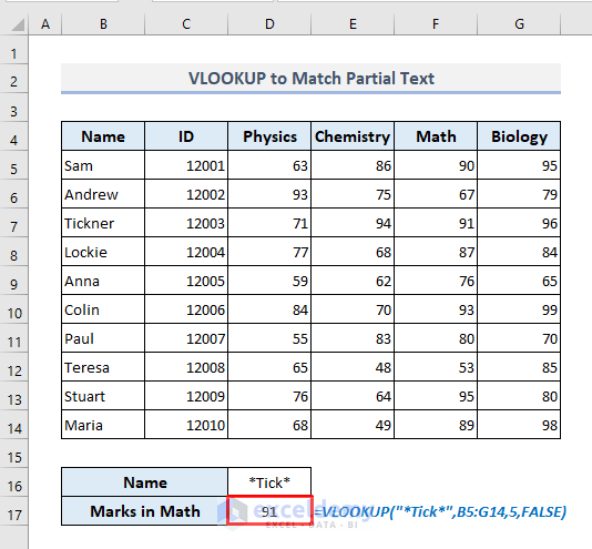 Partial Text Match with VLOOKUP in Excel
