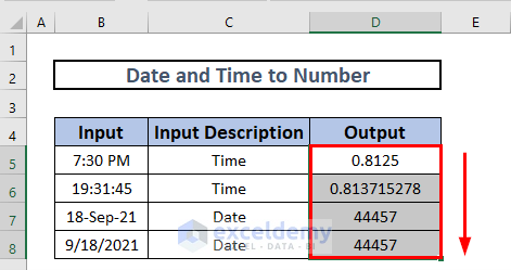 Date to number Excel VALUE Function