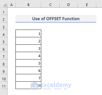 Insert OFFSET Function to Autofill Numbers in a Column