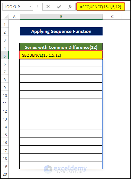 applying sequence function to autofill numbers in excel