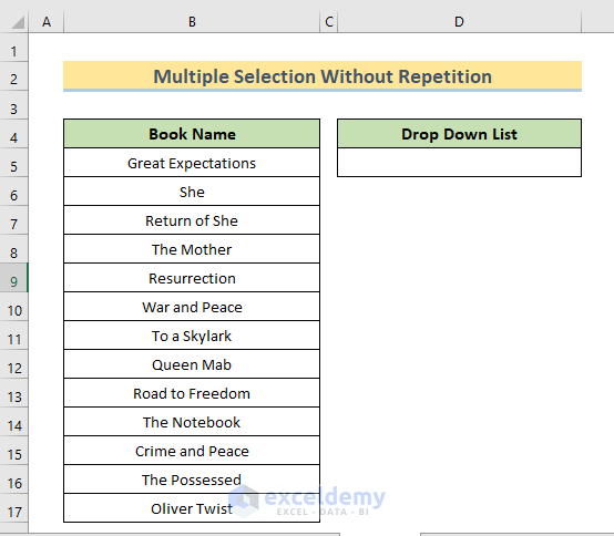 VBA Code for Multiple Selection without Repetition