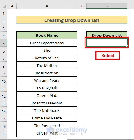 Create Drop-Down List by Using Data Validation