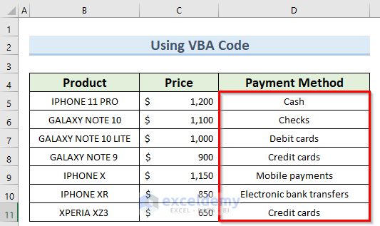 removing drop-down list in Excel using VBA