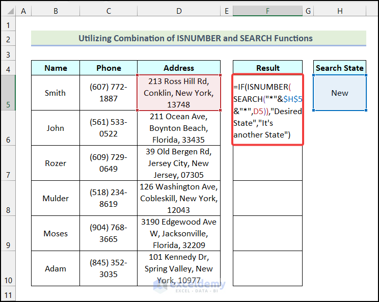 Utilizing Combination of ISNUMBER and SEARCH Functions to use IF partial match in Excel