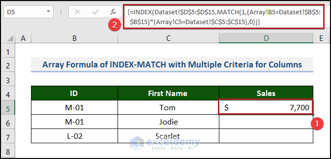 using array index match formula with multiple criteria in different sheet