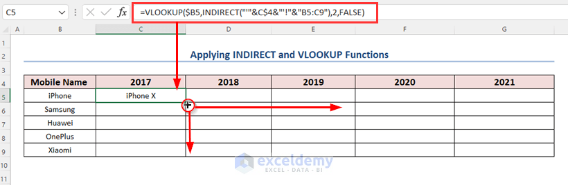 Extracting Values from Different Sheets by Using INDIRECT and VLOOKUP Functions