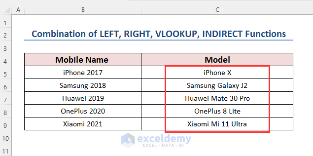 Getting Values from Different Sheets by Using INDIRECT, VLOOKUP, LEFT, and RIGHT Functions