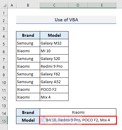 use of vba to lookup and return multiple values concatenated into one cell in excel
