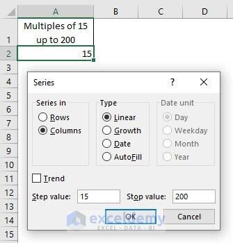 using fill series to autofill numbers in excel without dragging