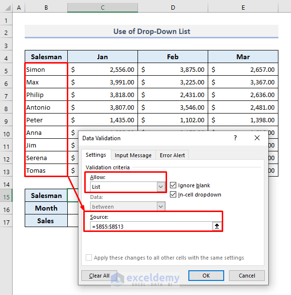 Use of Drop-Down List Items as VLOOKUP Values