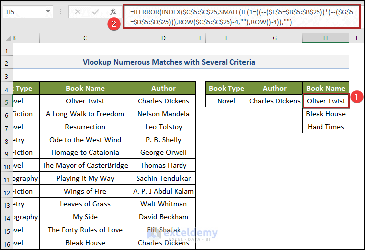 How to Vlookup Numerous Matches with Several Criteria