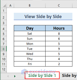 View Side by Side to Compare Two Excel Sheets for Duplicates