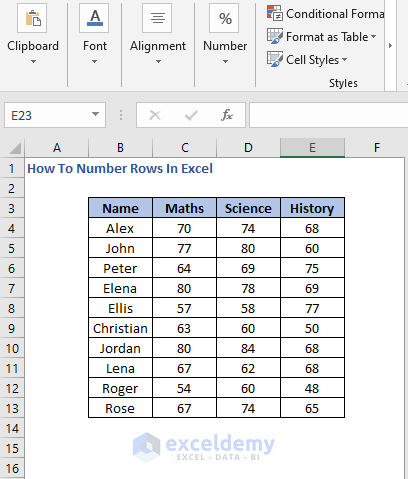 Data - How To Number Rows In Excel