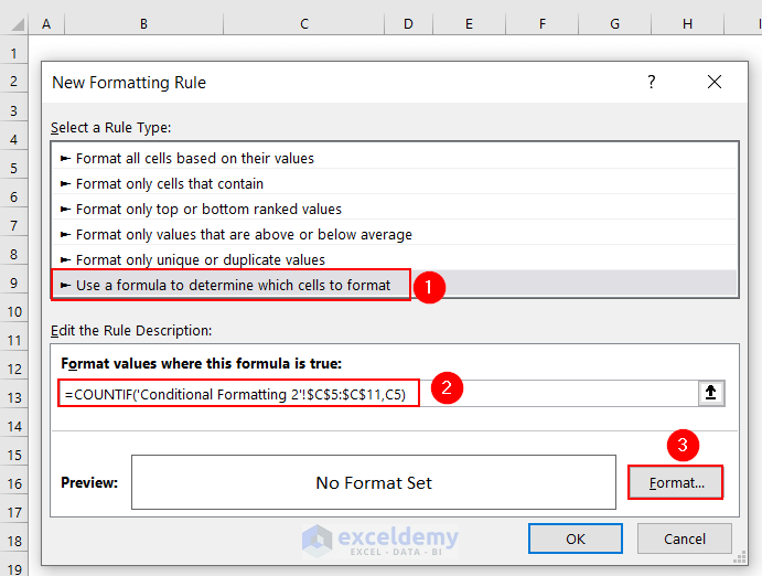 Applying Formula to Compare Two Excel Sheets for Duplicates