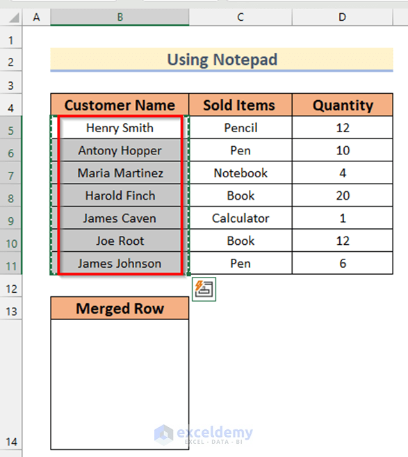 Use Notepad to Merge Rows Without Losing Data in Excel 