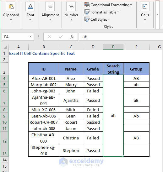 Change in String Search for checking values