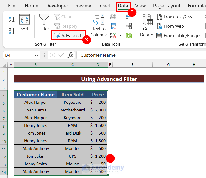 Use Advanced Filter to Remove Duplicates Based on Criteria in Excel