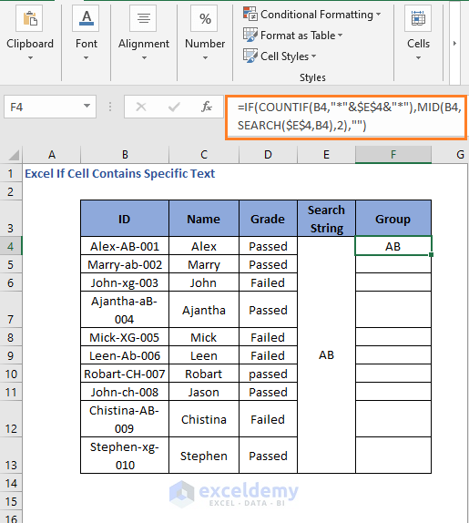 Result of IF COUNTIF Formula