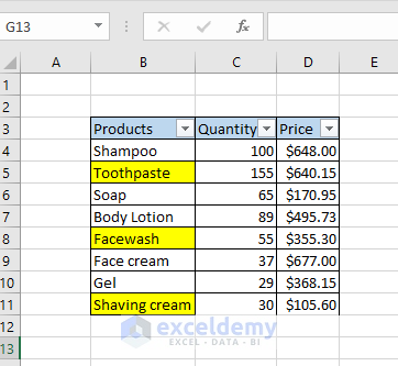 Colored specific values for finding filter by colored sums from the column