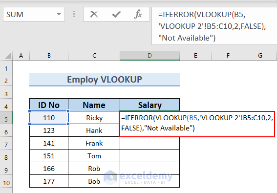 Employing Formula to Compare Two Excel Sheets for Duplicates