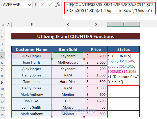 Remove All Duplicates Based On Criteria in Excel 