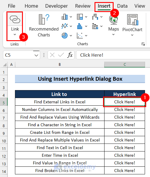 Using LInk Command to Combine Text and Hyperlink in Excel Cells