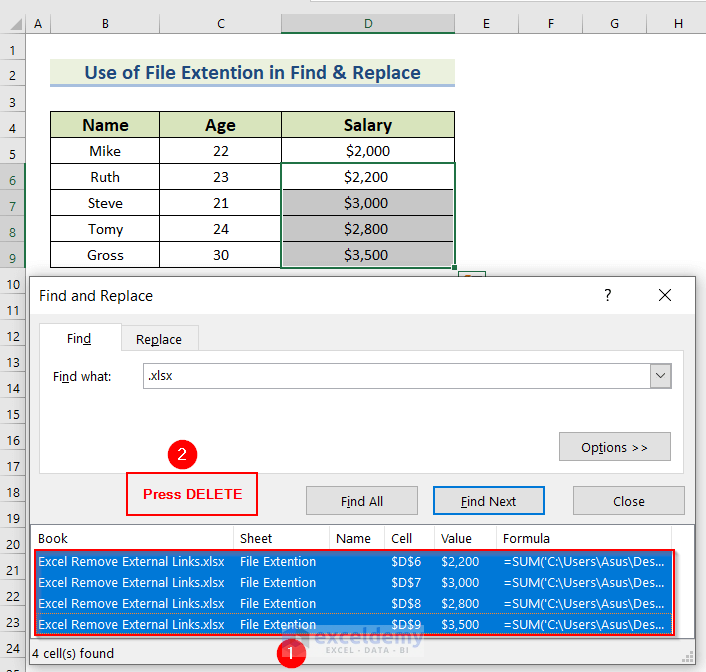 Removing All External Links from File and Replace Feature in Excel
