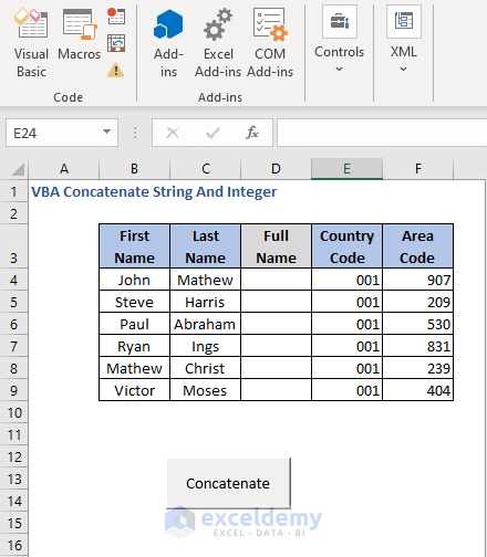 Button name - VBA Concatenate String And Integer