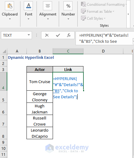 HYPERLINK with Hash to dynamic link