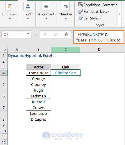 Generate Dynamic Hyperlink 