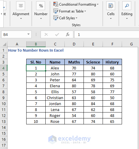 Numbers using Fill Series - How To Number Rows In Excel