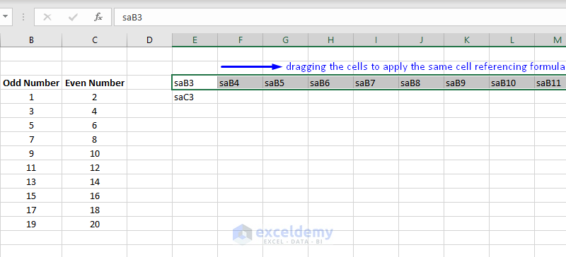 transposing columns to rows by cell ref 2