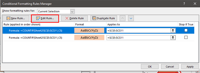 Search for More Duplicate Values on The Other Sheet and Highlight