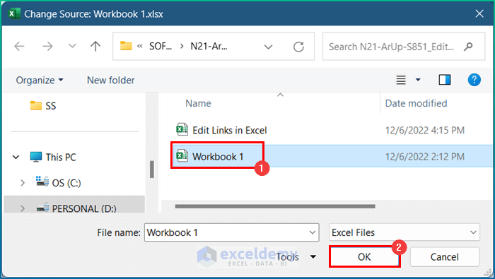 Edit Links by Changing Link Sources in Excel