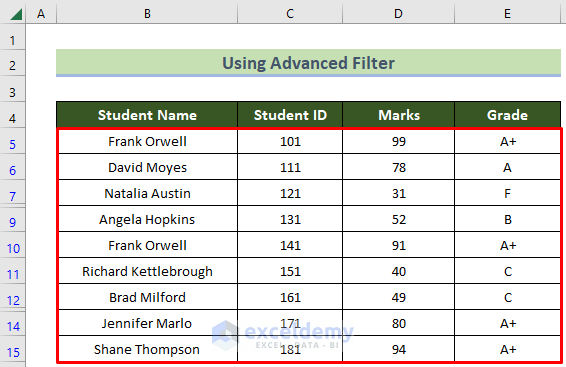 Removed Duplicates and Kept First Value in Excel 