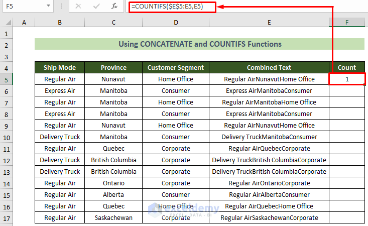 Using COUTIFS Function to Filter Duplicates in Excel