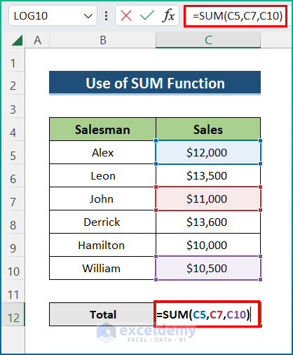 How to Add the Sum of a Column in Excel
